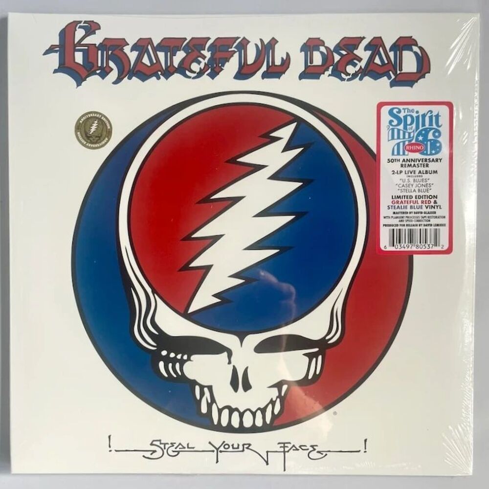 The Grateful Dead  Steal Your Face Blue and Red Splatter Double Vinyl Record